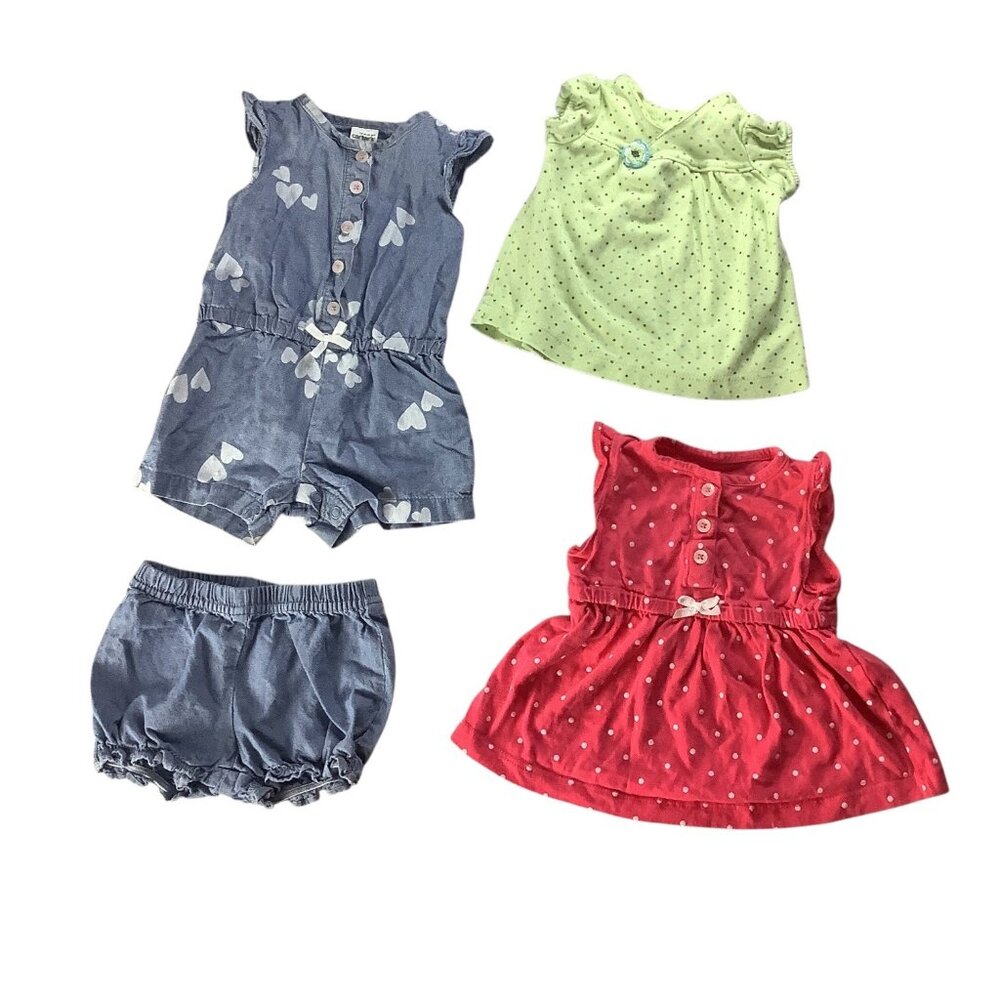 Carters Lot‎ Of 4 Baby Girl Mix Clothing Bundle Size Newborn & 3 Months Cotton